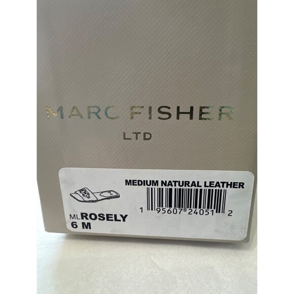 Marc Fisher Rosely NEW in box natural leather with silvertone chain sz 6M sandal - Picture 6 of 6